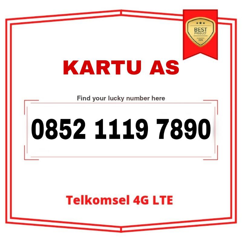 Telkomsel No Cantik Kartu AS 7890 Perdana 4G lte