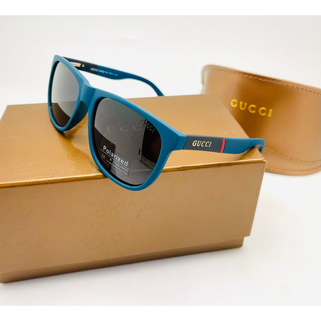 Kacamata Sunglasses Pria GUCCI 9438  polarized+UV 400 protection biru
