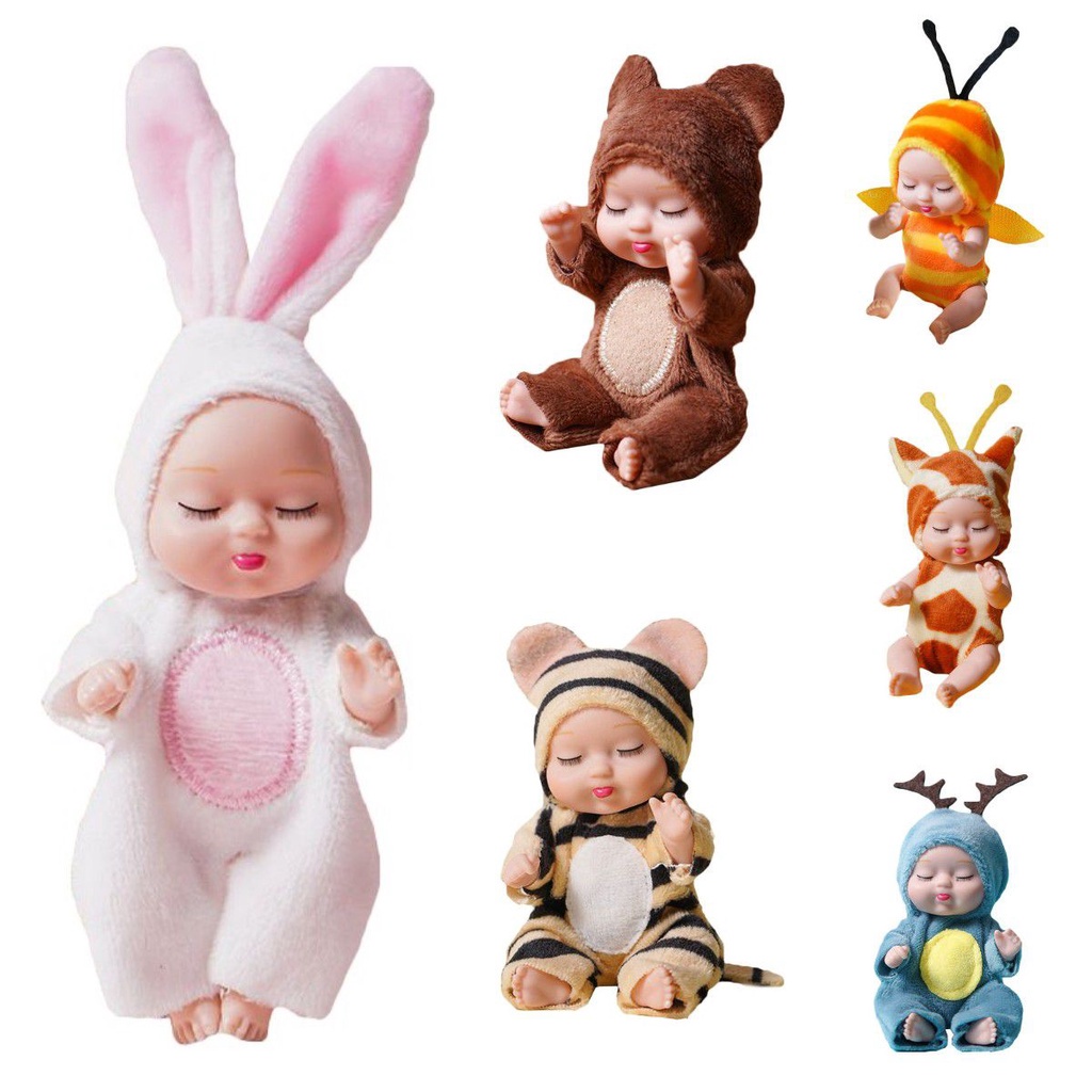 11cm Baby Sleeping Doll Dress Up Movable Joints Doll Cute Newborn Baby Doll Toy Simulation Rebirth Soothe Doll DIY Children Toy Kids Gift