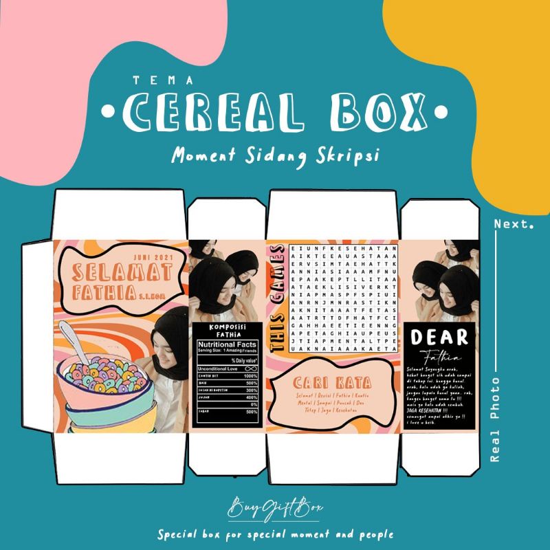 CEREAL BOX CUSTOM (TEMA PINK LARVA)
