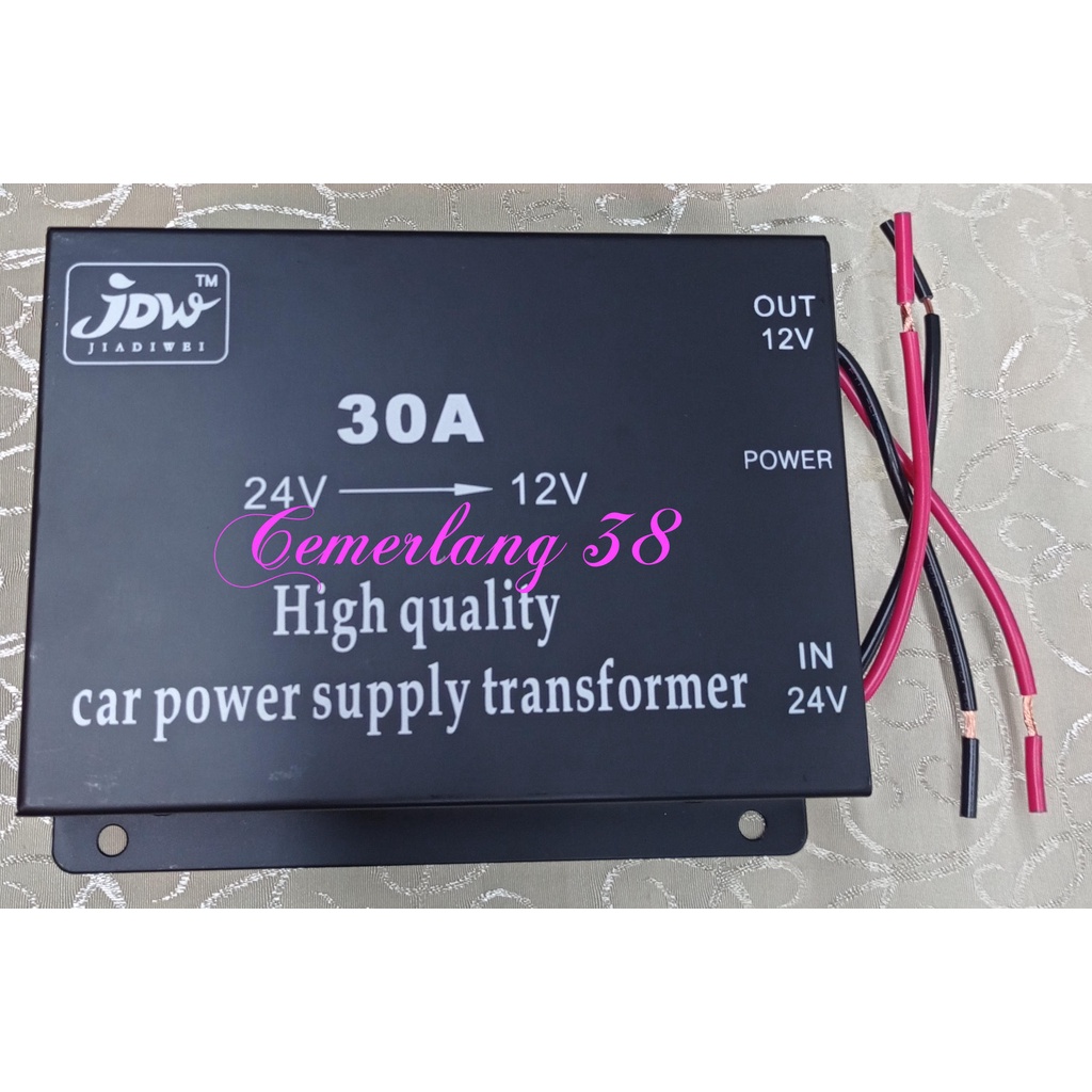 Step Down DC 24V - DC 12V 30A Car Power Supply Converter DC 24 V - DC 12 V 30 A Penurun tegangan 30A