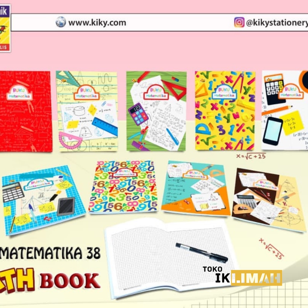 

KIKY Buku Tulis Matematika 38 Lembar / Buku Strimin Kotak Kecil / 1 pcs