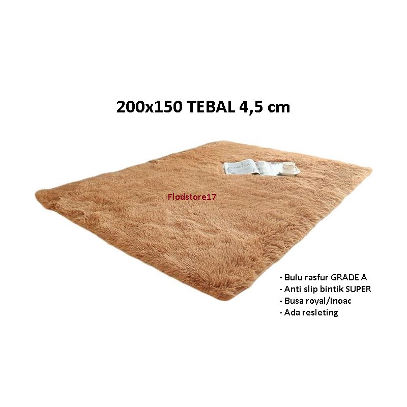 Kasur karpet bulu rasfur 200x150 TEBAL 4,5 cm