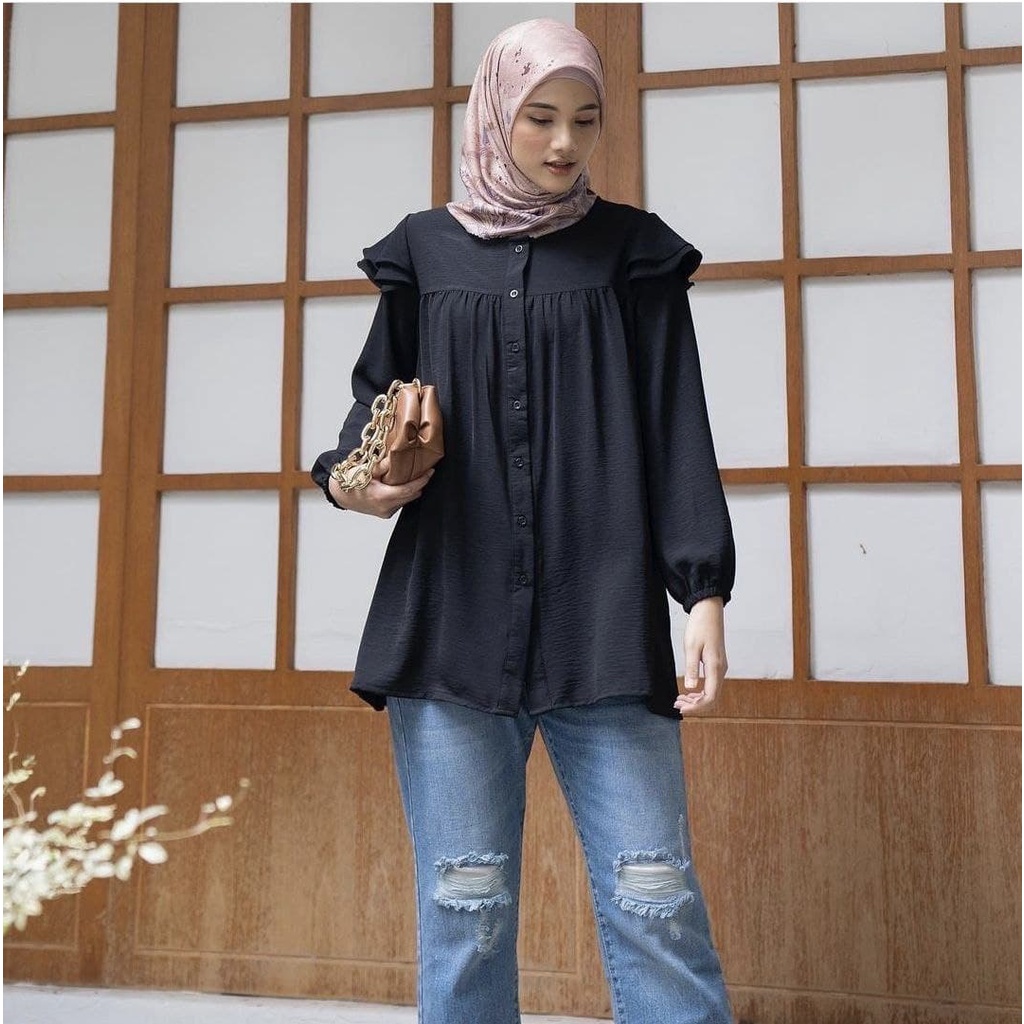 JOVANKA TOP Bluse wanita lengan panjang masakini / favorite women's clothes / Atasan wanita masakini / pakaian wanita masakini / bluse wanita lengan panjang kekinian / pakaian wanita model bluse lengan panjang / bluse wanita lengan panjang tiga warna pili