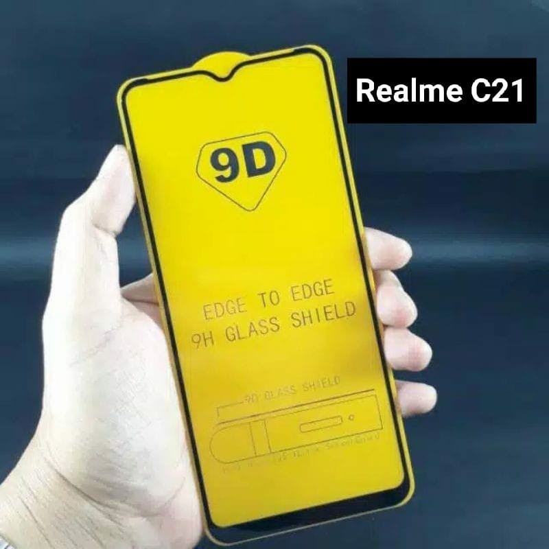 REALME C21Y C20 C21 C25 TEMPERED GLASS FULL LEM ANTI GORES KACA FULL COVER PELINDUNG LAYAR TEMPRED FULL SCREEN