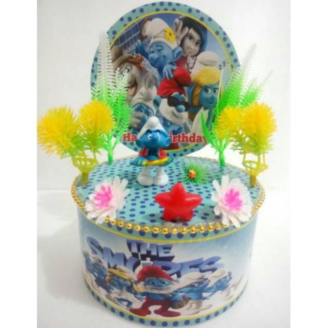 Hiasan kue smurf / mainan smurf / topper smurf / topper kue smurf /  smurf / hiasan smurf
