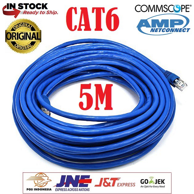 Kabel LAN Cat6 5M UTP AMP Commscope Original Siap Pakai 5 Meter