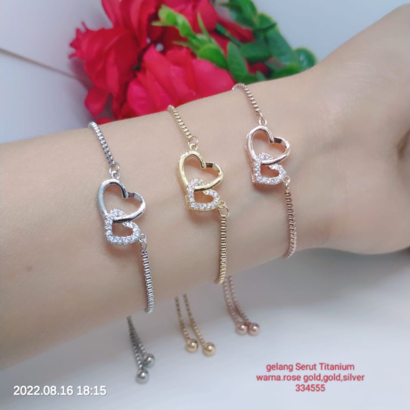 Gelang Serut Titanium Wanita Terlaris Termurah