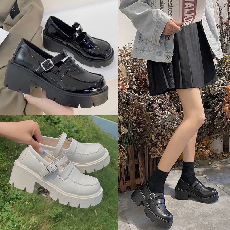 AVANCEID 1975 Heels Sepatu Sneakers Wanita Kerja Docmart Hitam Import