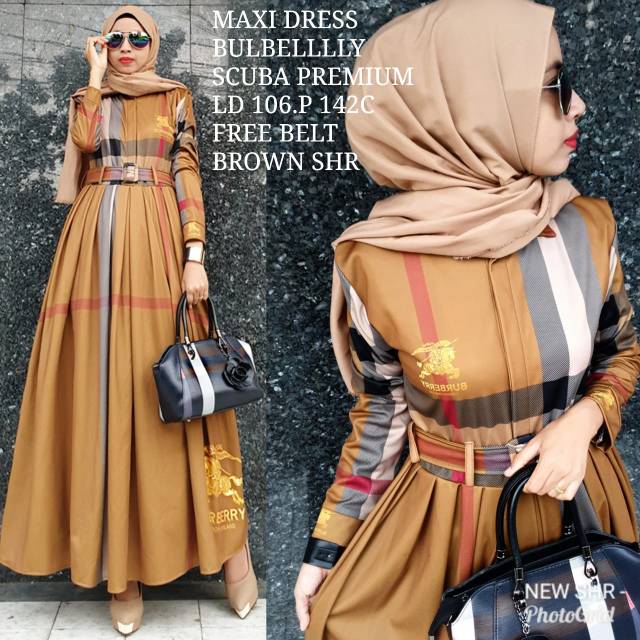 [COD] ORI SHR Maxi Dress Berberry Ori by SHR Premium