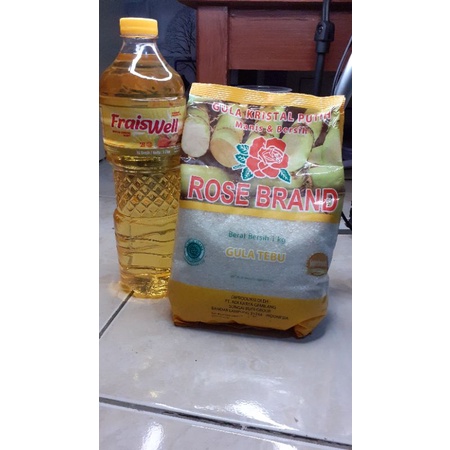 

Minyak Goreng 1Liter + Gula Rosebrand 1kg