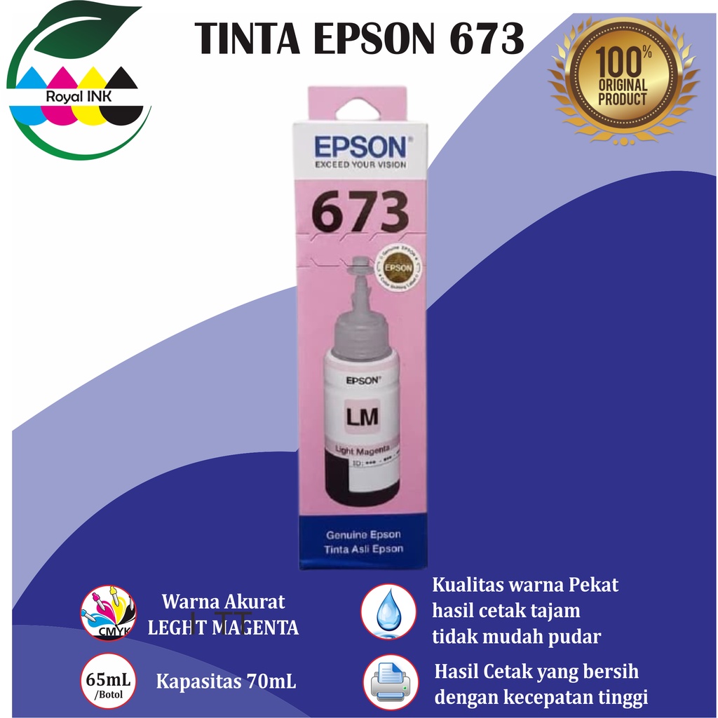 Tinta Epson 673 PREMIUM(COMPATIBLE)  FOR L800, L805, L805, L850, L1800 - Cartridge Tinta