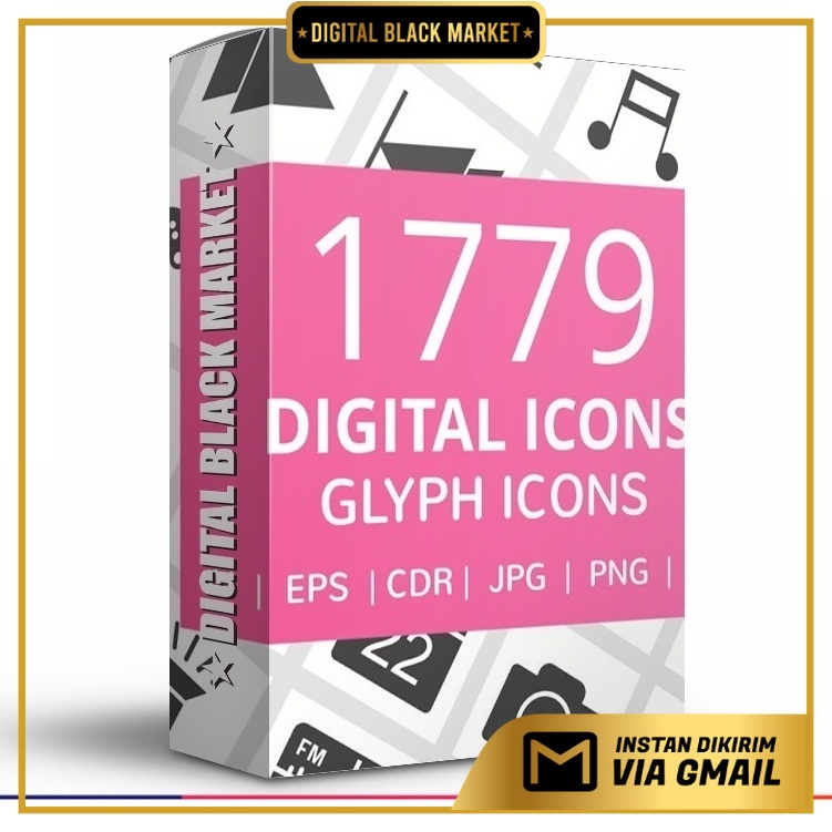 1779 Digital Glyph Icons - Vector Designs