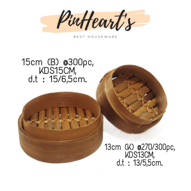 KLAKAT/KERANJANG DIMSUM BAMBU HIGH QUALITY 13CM & 15CM