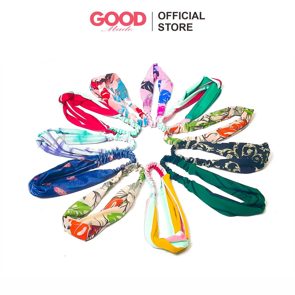 GOOD MADE - PREMIUM BANDANA SIMPUL TWIST ELASTIS ALA KOREA UNTUK WANITA | BANDO KOREA BERMOTIF | BANDANA