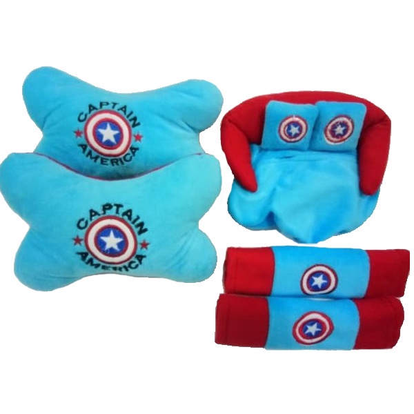 Bantal Mobil Captain Amerika 3 in 1 / Aksesoris Mobil Captain Amerika/ Acc Captain Amerika