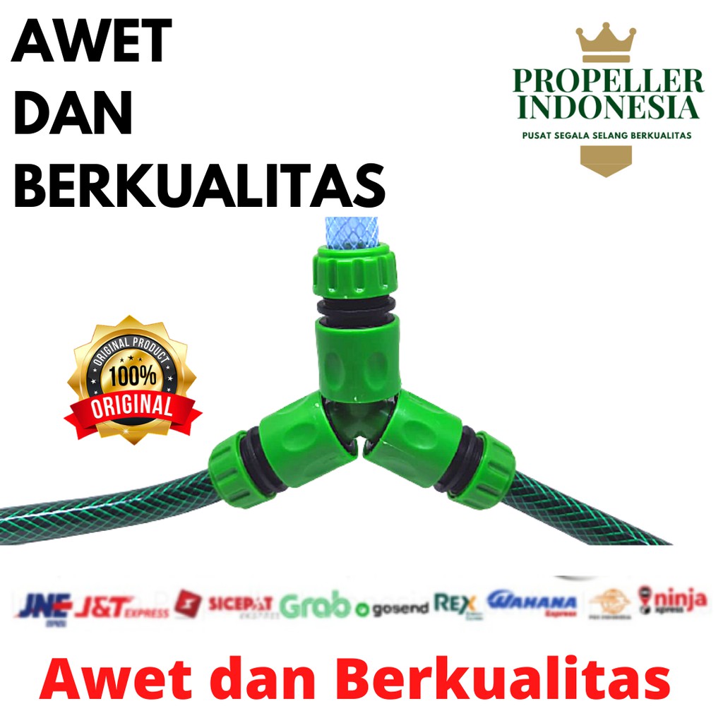 Sambungan Selang Air Paket Quick Connector Selang Konektor Y / Segitiga 1/2inch dan 5/8inch