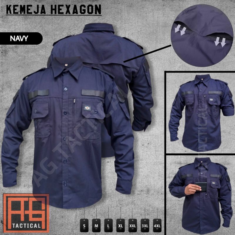 kemeja tactical hexagon / kemeja panjang outdoor / kemeja lapangan