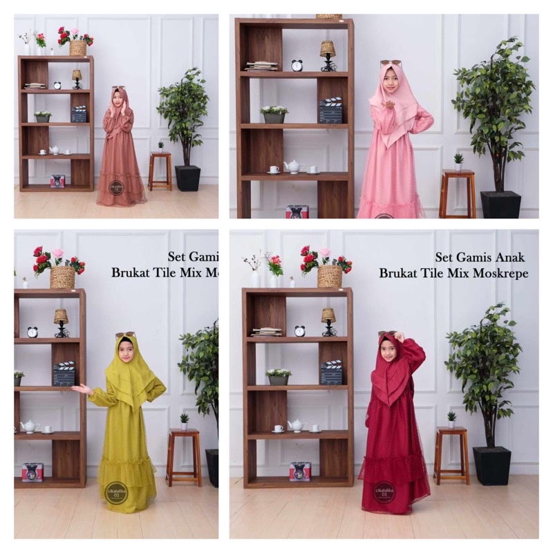 gamis anak tile dot