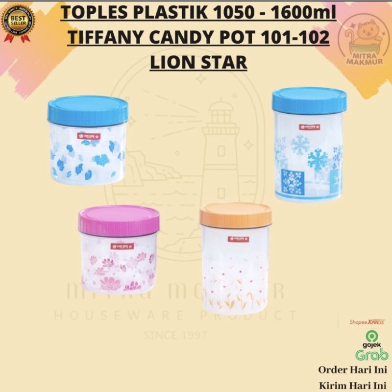 LION STAR - TIFFANY CANDY POT / TOPLES PLASTIK 1050-1600 ml