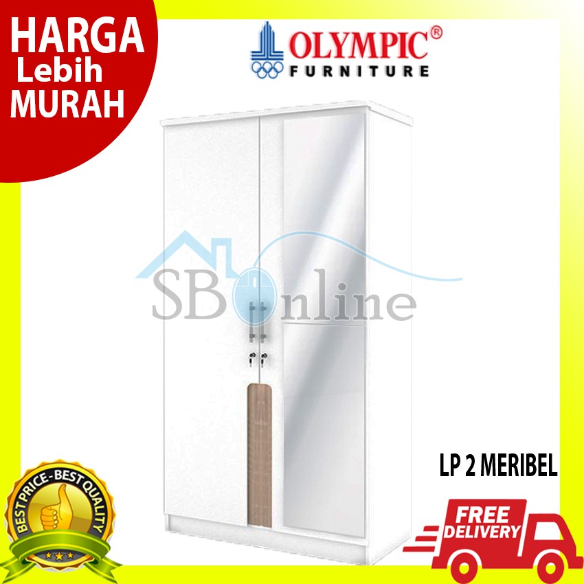 Olympic Lemari Kayu Dua Pintu / Lemari Pakaian - LP 2 MERIBEL