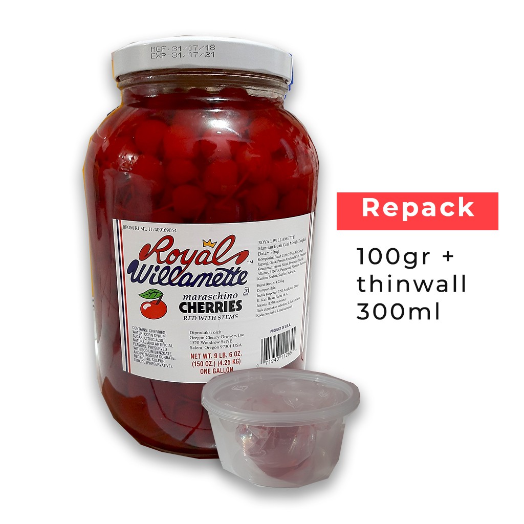

Ceri Tangkai Cherry Royal Wilamette Repack 100gr 50gr| Bekasi