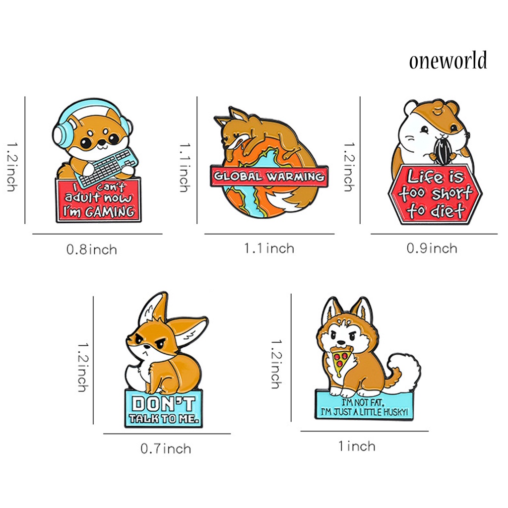 OW@ Animal Brooch Corgi Shape Exquisite Lightweight Squirrel Design Enamel Pin for School