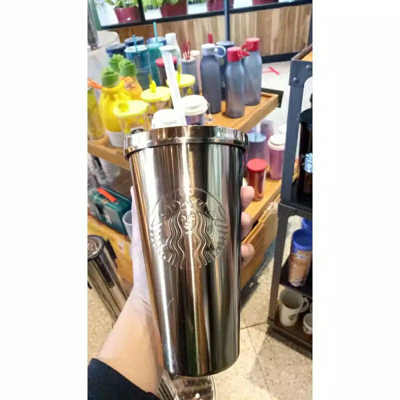 

thumbler starbuck silver
