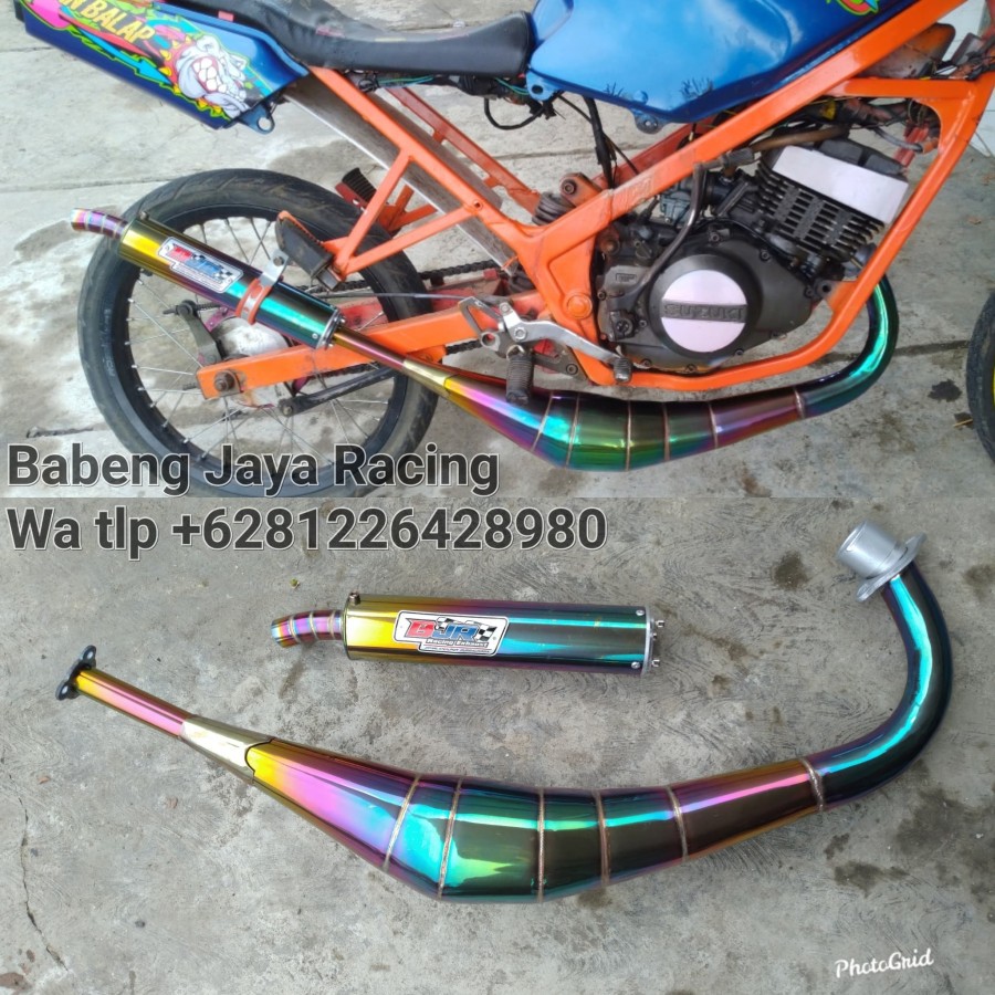 knalpot suzuki rgr 150 sprinter jumbo samping stainless full pelangi