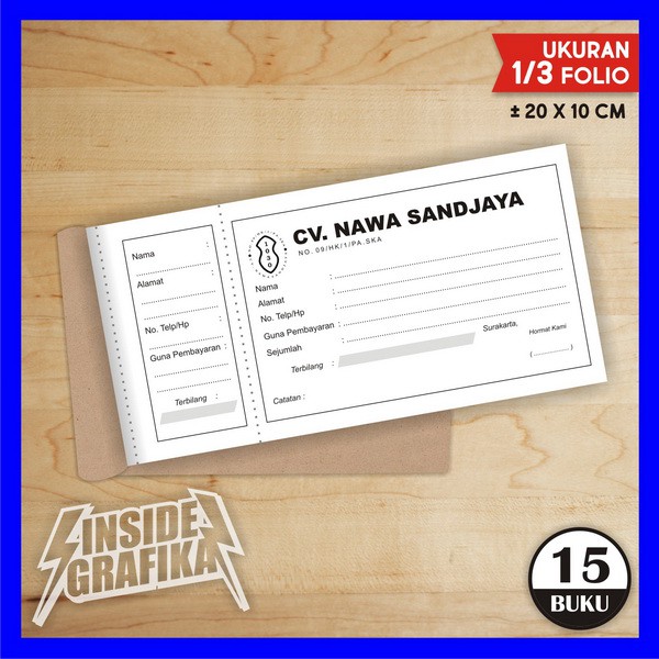 

Cetak Bikin Kuitansi Rangkap 1 Ply Kwitansi Receipt Bukti Pembayaran HVS