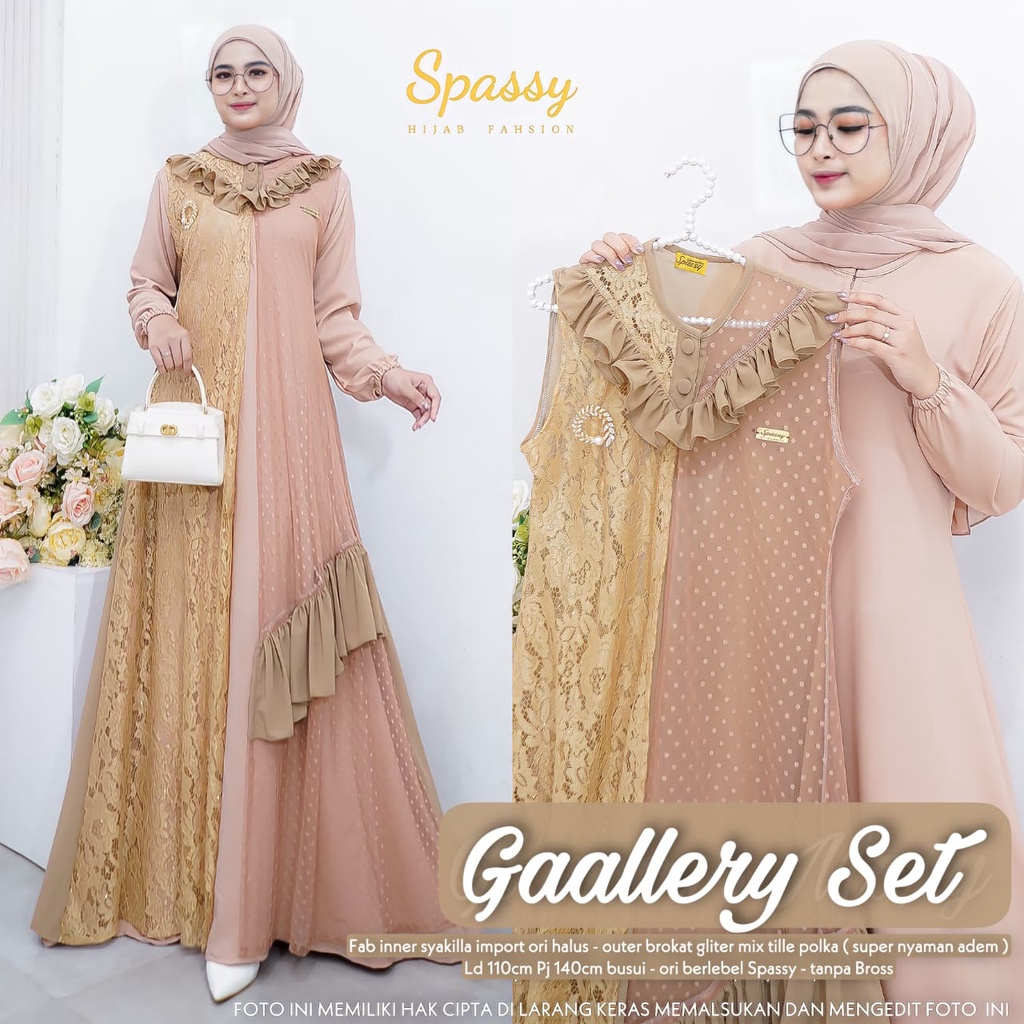 GAALLERY GAMIS OUTER SET BROKAT SPASSY ORI / GAMIS SPASSY ORI/ELEGAN/REALPICT