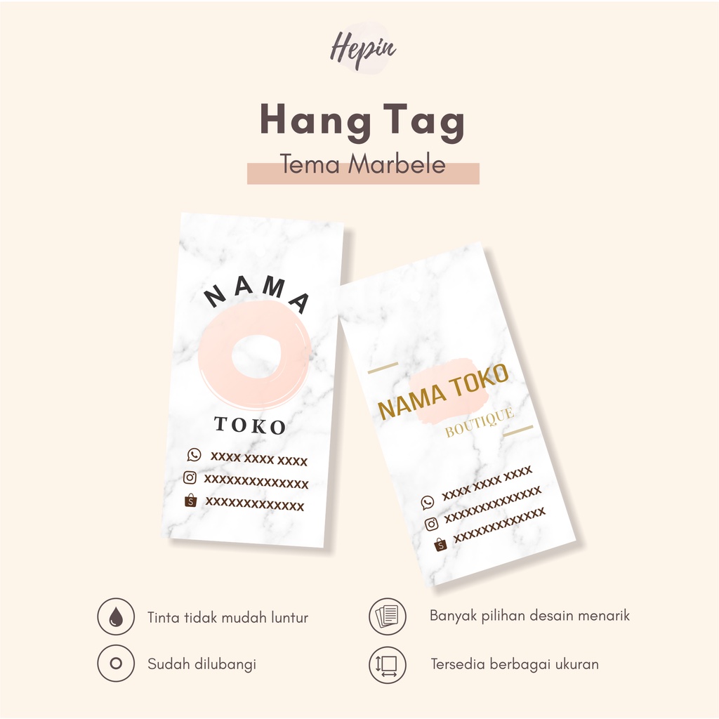 

Kartu Hang Tag Tema MARBLE Tag Baju Toko