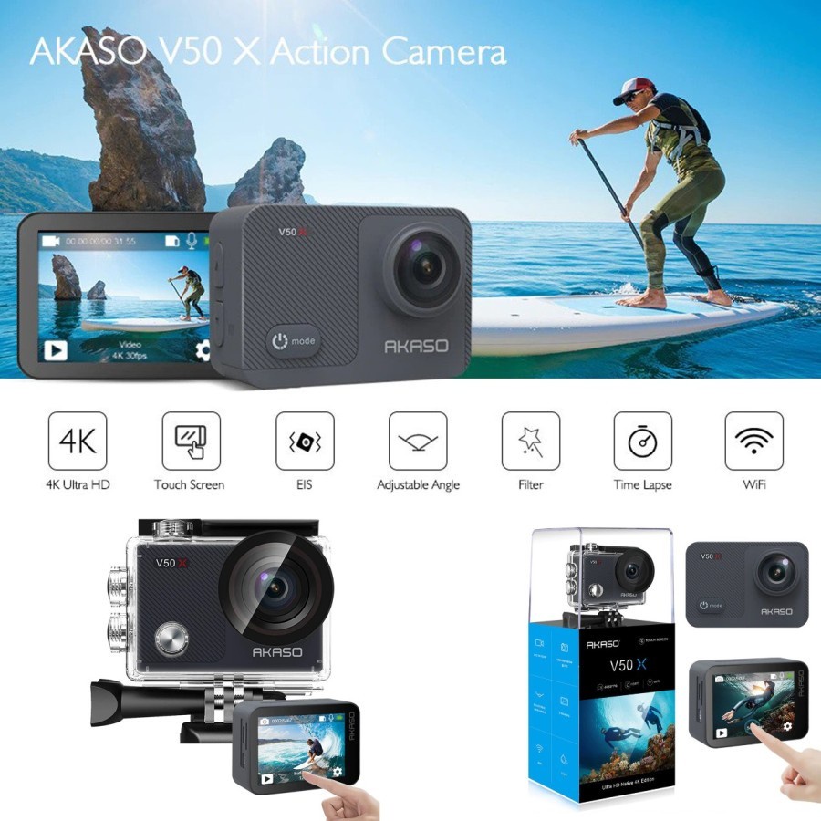 AKASO V50X ACTION CAMERA FULL HD 4K EIS WIRELESS CAM - V 50X-1