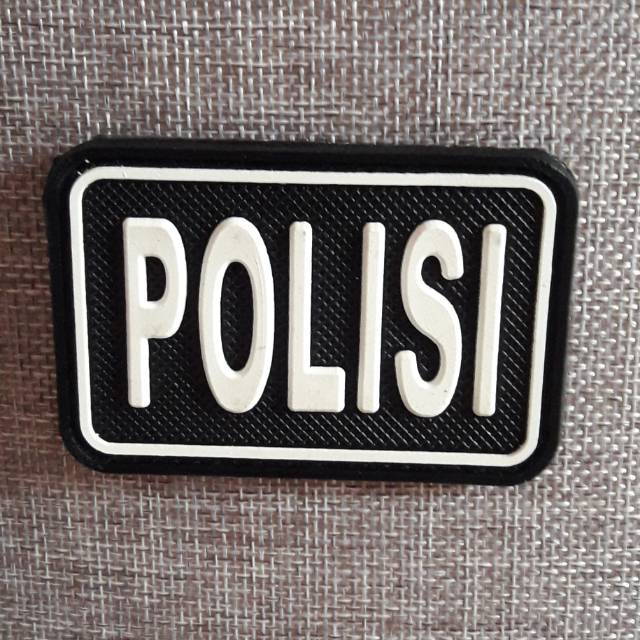 PATCH RUBBER TEMPELAN VELCRO LOGO P-O-L-I-S-I