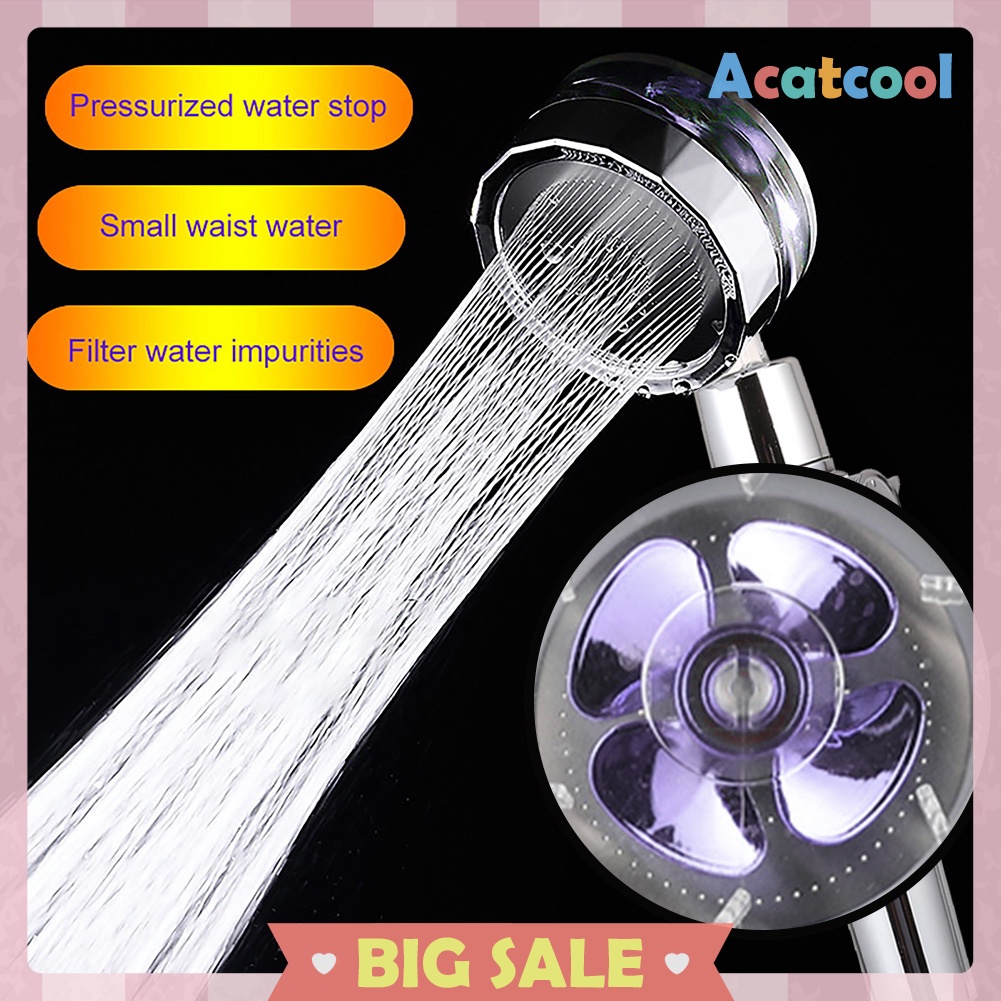 Multi-color Propeller Handheld Shower Head Nozzle High Pressure Adjustment