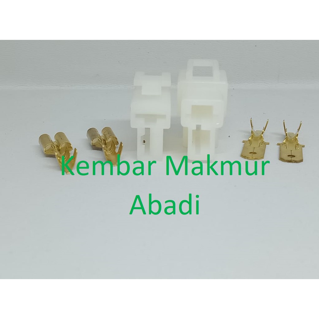 Socket 2 Pin Besar+Skun / Soket Motor / Konektor Motor/ Connector Kabel / Socket Kabel Motor 2 Pin