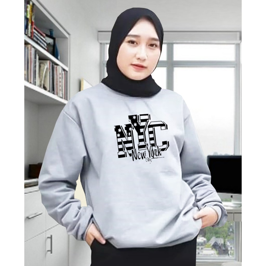 Kaos Lengan Panjang NYC/ Kaos Sweatshirt / Atasan Wanita / Atasan Wanita Lengan Panjang