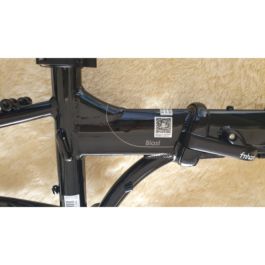 Frame Fork plus Handlepost Fnhon Blast V Brake 20 22 inch Warna Hitam Glossy Alloy Hitam Mengkilat