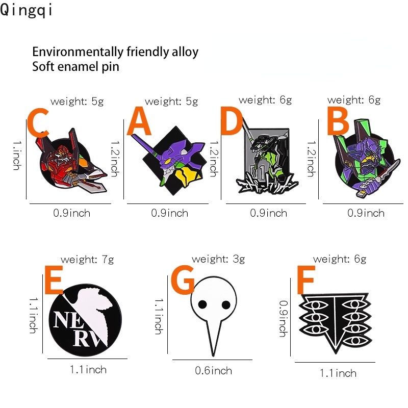 Klasik Anime Soryu Asuka Ayanami Rei Mecha Enamel Pin Bros Lencana Pakaian Kerah Pin Kartun Anime EVA Badge Perhiasan Hadiah