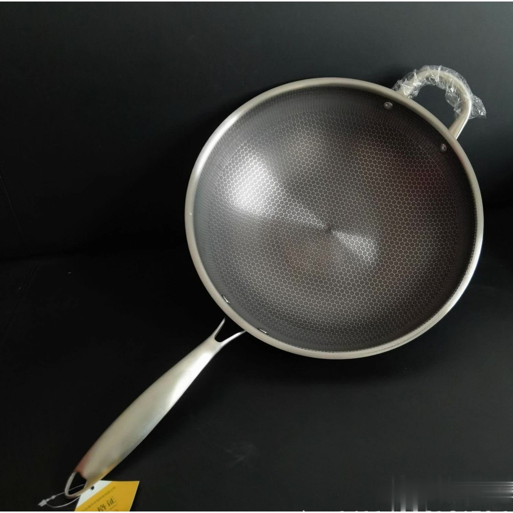 Stainless Steel Pot Non-stick Wok Rumah Tangga Yang Tidak Dilapisi Sarang Lebah Asam-Gratis Elektromagnetik Kompor Gas Pot