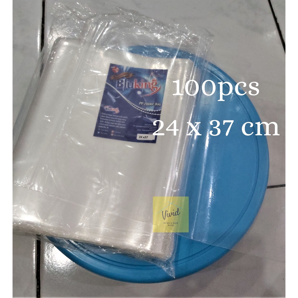 BLUKING Klip PP 24 x 37 CM - Kantong Plastik Klip Sealer Bening (100 pcs)