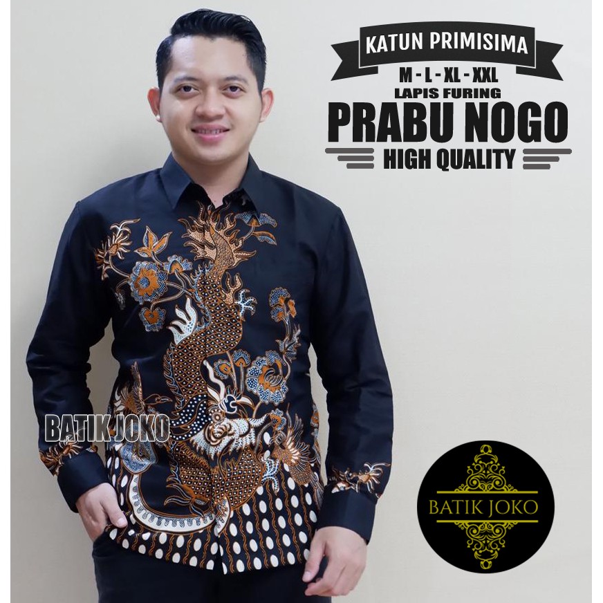 Parbu Nogo Kemeja Batik Pria Lengan Panjang Full Furing by Joko