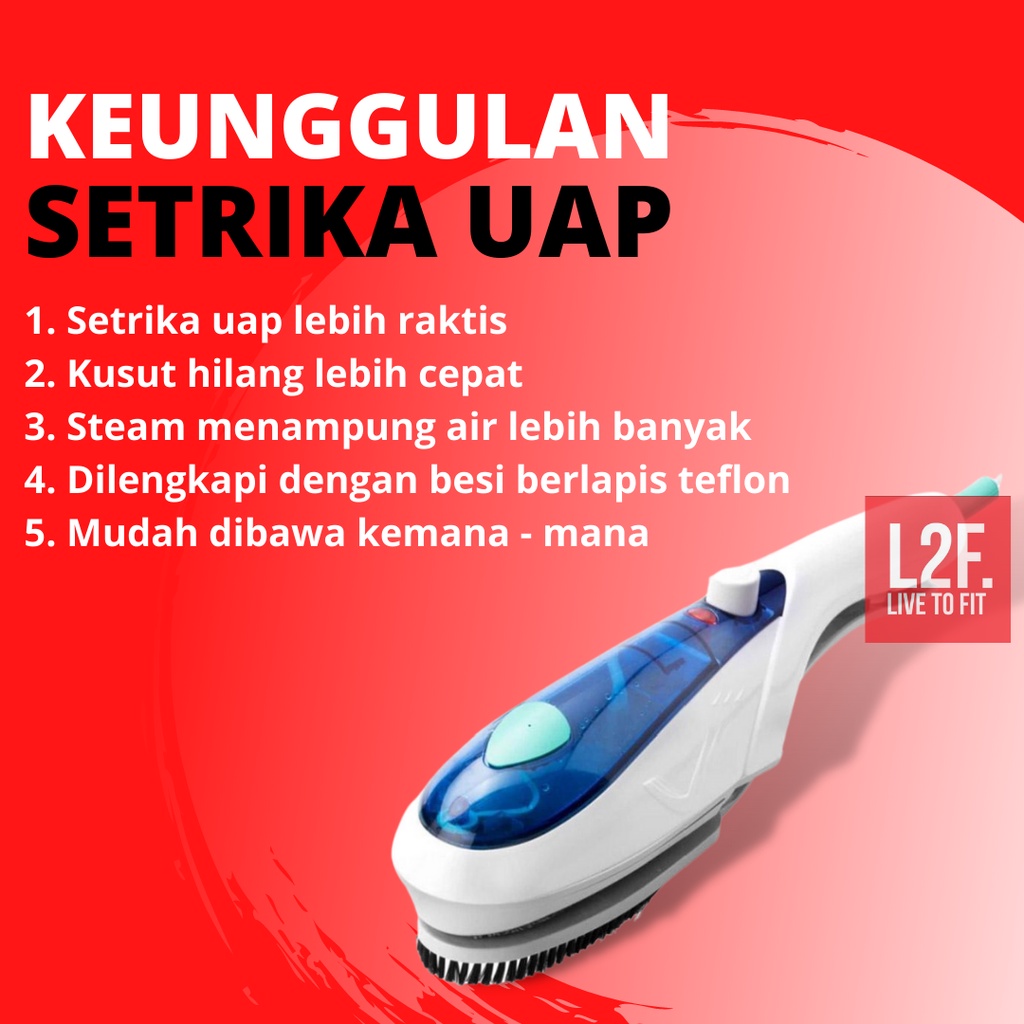 Setrika Strika Uap Listrik Portable Travel Steamer Iron TOBI