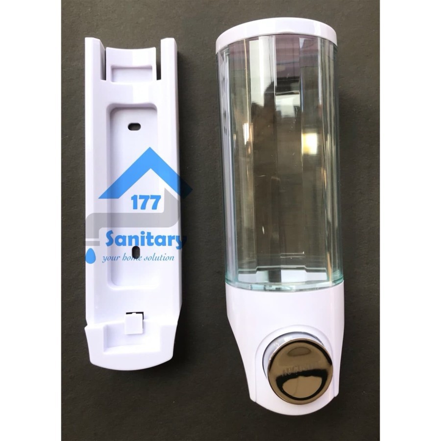 Tempat Sabun Cair Single  Minimalis Augusto PUTIH / Dispenser sabun soap Shampoo sanitizer white D24