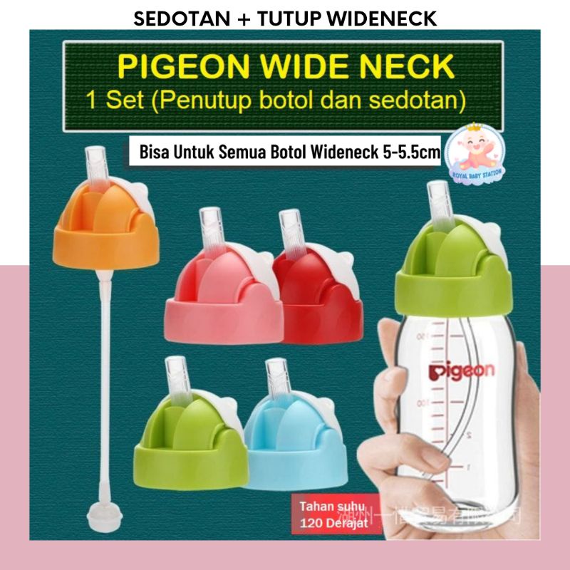 Sedotan Pengganti Dot dengan Tutup Botol Susu Universal Wideneck 5cm