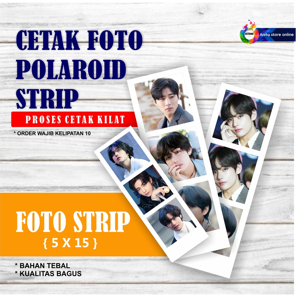 ASTONE CETAK  Foto Polaroid 3 strip Cetak custom CETAK FOTO BEBAS Request FOTO Bts K POP BLACKPINK N