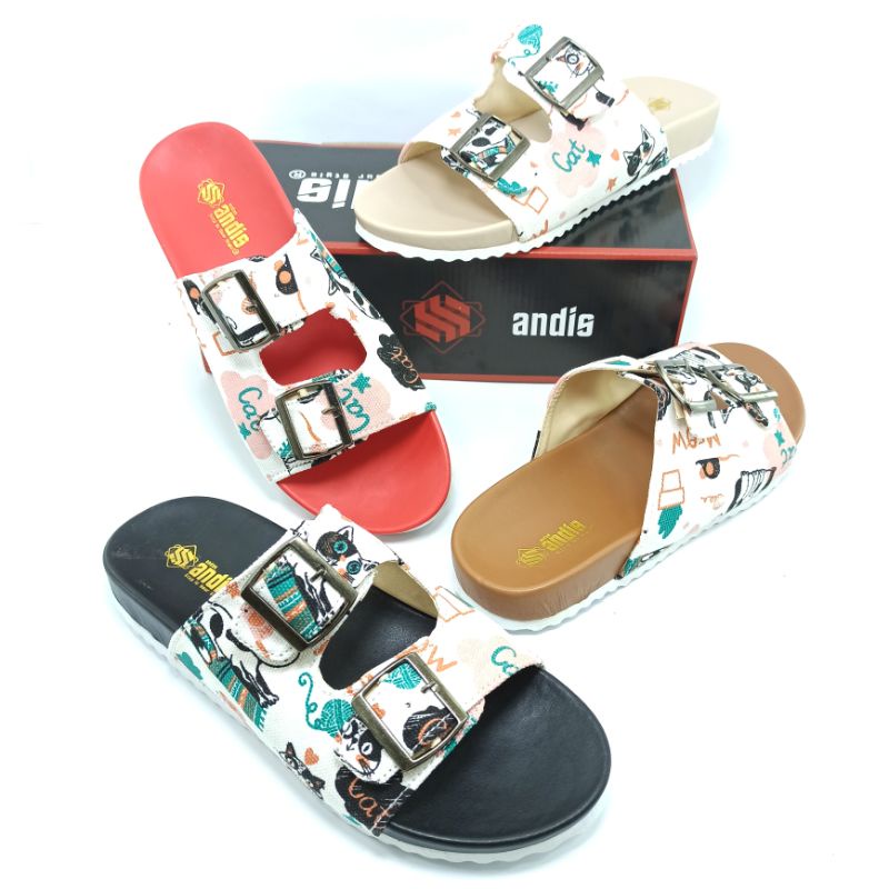 Sandal Birken Motif Sendal Wanita Slip On Andis AF05