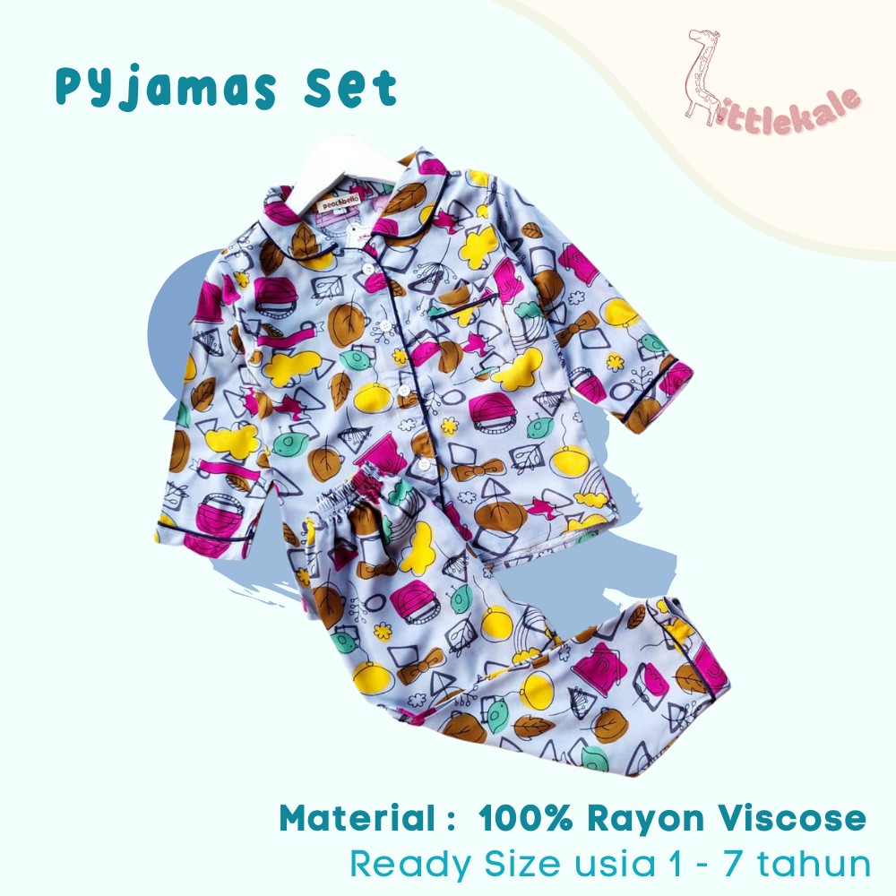 PIYAMA RAYON ANAK - BAJU TIDUR ANAK LAKI LAKI & PEREMPUAN - Usia 1-7th
