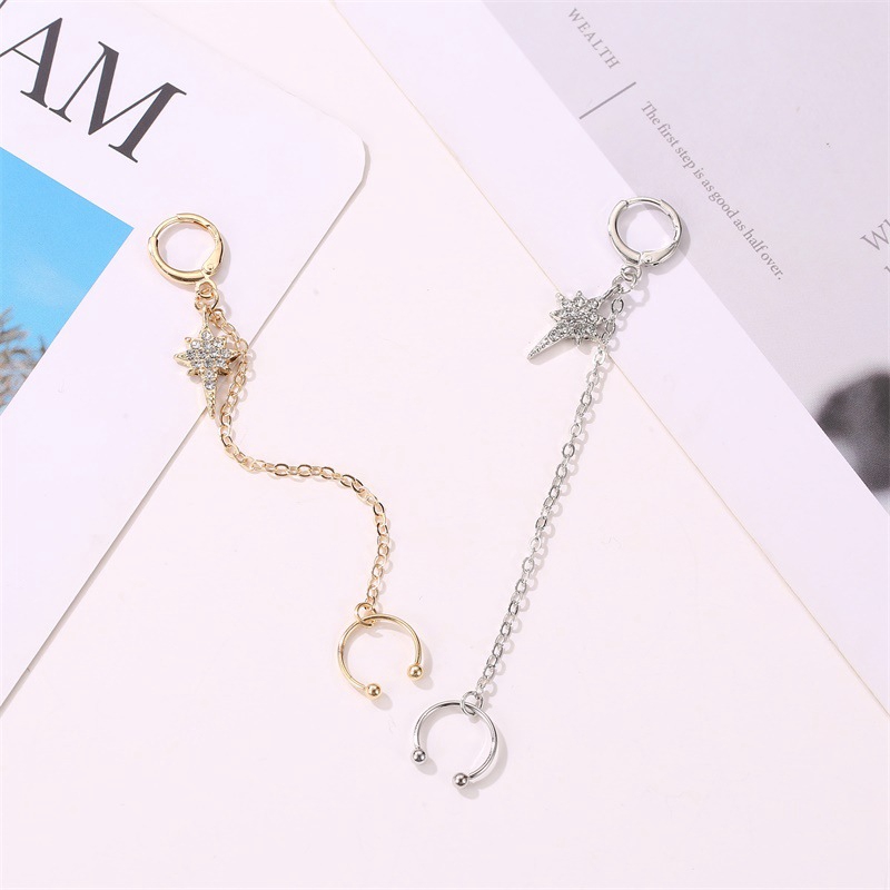 Anting Berlian Panjang Anting-Anting Korea Anting Rumbai Bintang Lajang / Tanpa Rasa Sakit