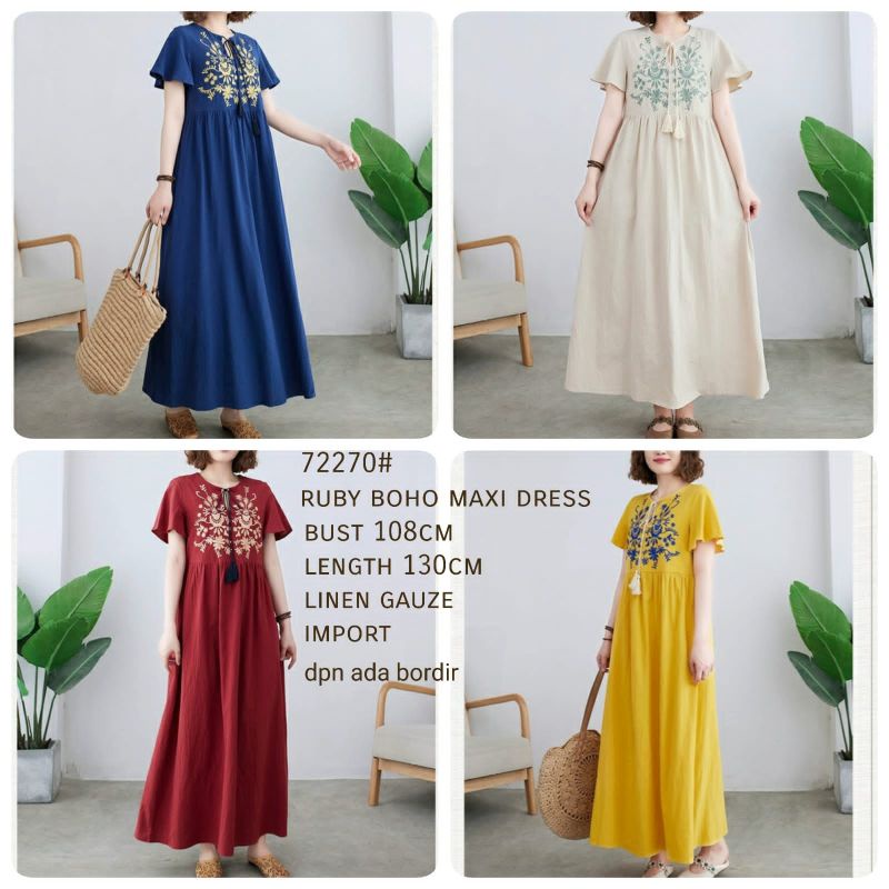 MDLV ~ 72270# Ruby Boho Maxi Dress Import Dress Muslim Fashion import